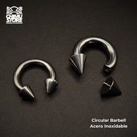 NEW Circular Barbell Rosca Interna Acero Inoxidable - Tamaño 12mm Puntas (Expansion)