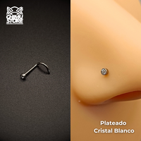 Nostril Screw Colita Titanio G23 - Cristales (0,8mm) (20G)