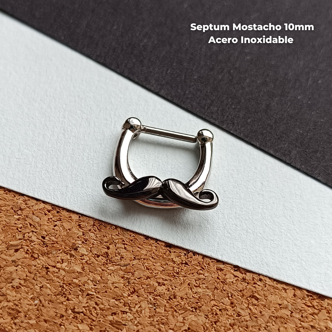 NEW Septum Clicker Acero Inoxidable - Mostacho (1,2mm;10mm) (16G)