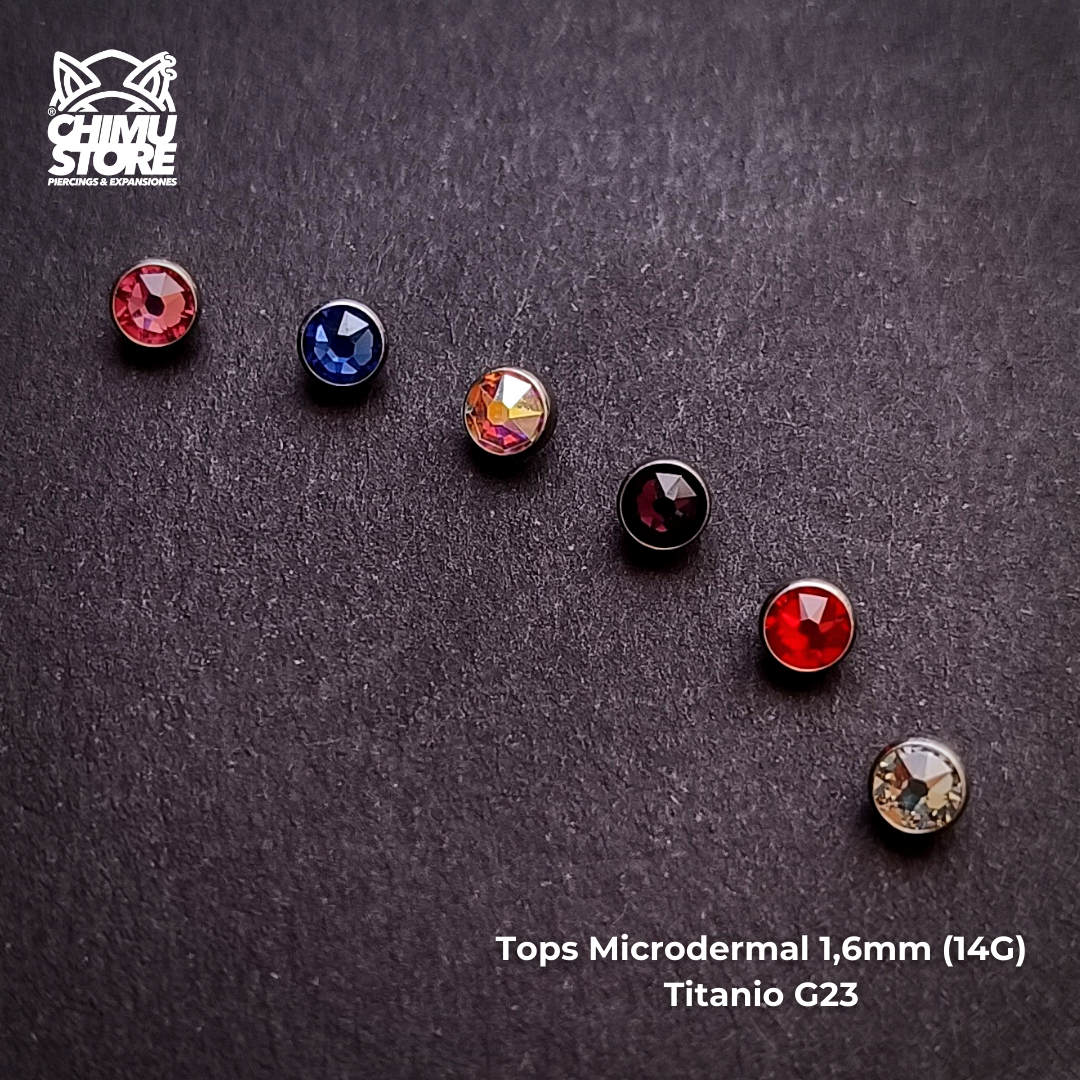 Top de Microdermal Titanio G23 - Cristales 4mm (1,6mm) (14G)