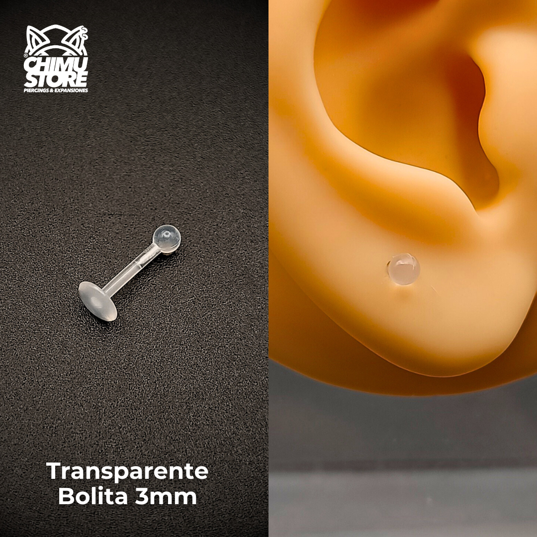 NEW Labret PTFE Bio Flexible - Retenedor Procedimientos Medicos (1,2mm) (16G)