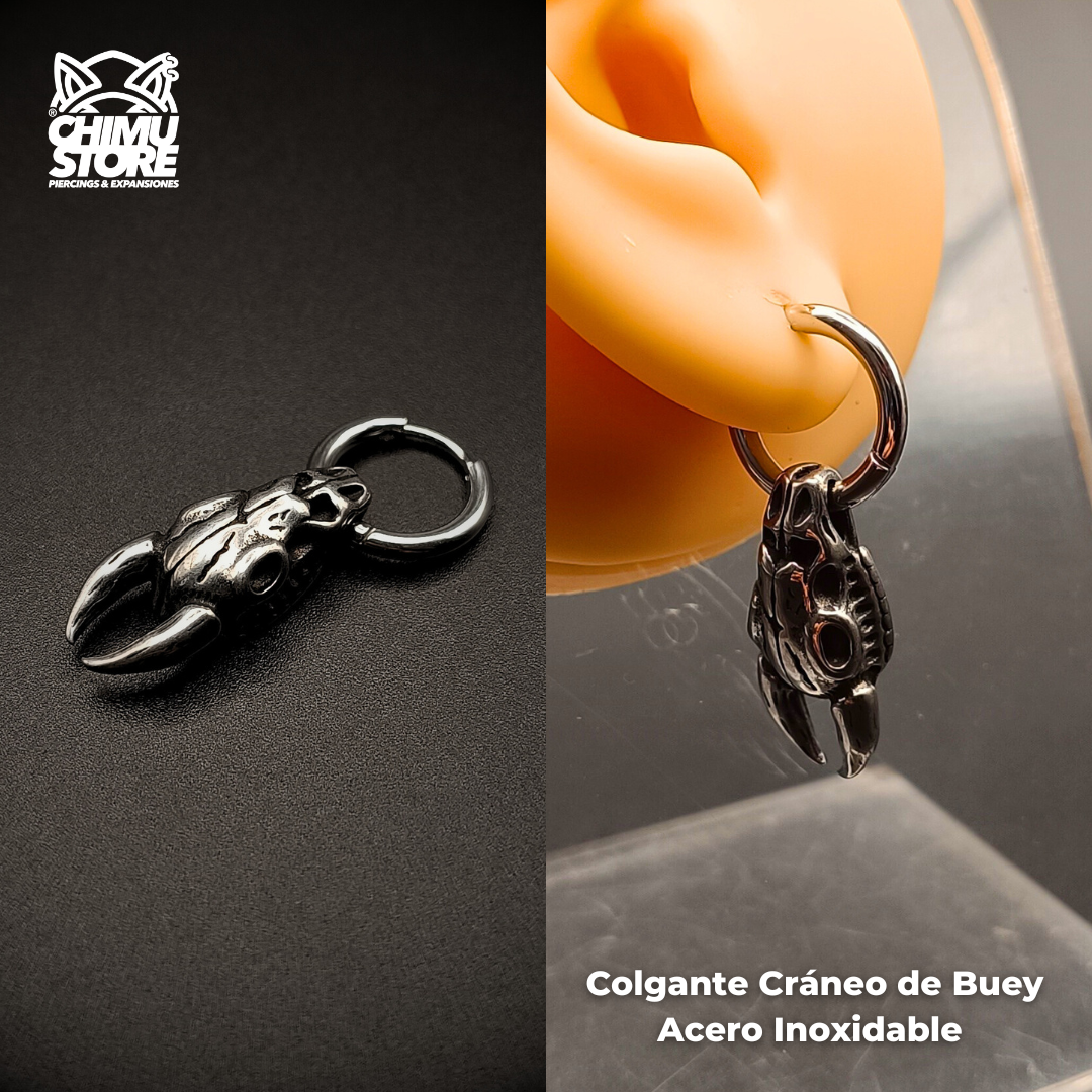 Colgante Acero Inoxidable - Cráneo de Buey (1mm;10mm) (18G)