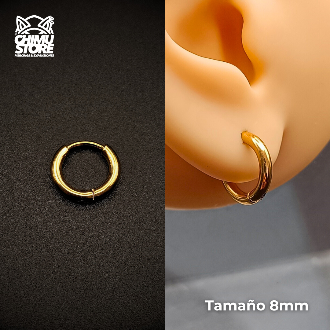 NEW Argollas Titanio G23 - Dorados Grosor 2mm - Para Colgantes y Septums (18G)