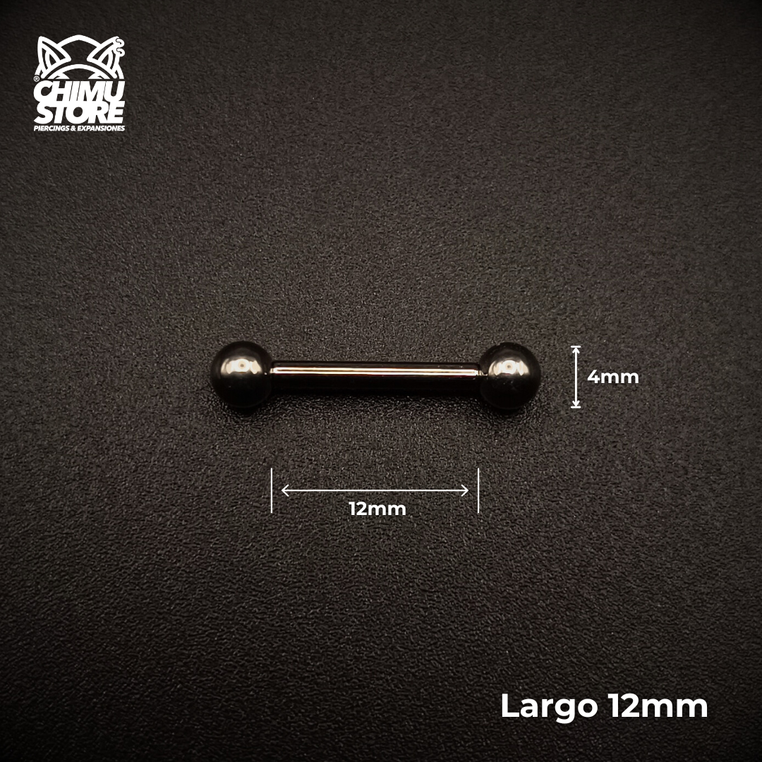 NEW Barbell Recto (HC) Titanio ASTM F-136 - Bolitas de 4mm (1,6mm) (14G)