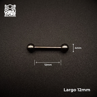 NEW Barbell Recto (HC) Titanio ASTM F-136 - Bolitas de 4mm (1,6mm) (14G)