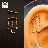 NEW Labret (HC) Titanio ASTM F-136 - Celestial Drape Zirconia (1,2mm;8mm) (16G)