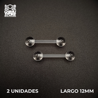NEW Barbell Recto Retenedores (RE) Acrilico Bio Flexible - Bolitas de 5mm (1,6mm) (14G)