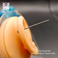 Pin de Inserción Titanio G23 - Rosca Interna Recto (1,2mm) (16G)
