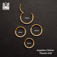 NEW Argolla Clicker Titanio G23 - Zirconias Frontales (1,2mm) (16G)
