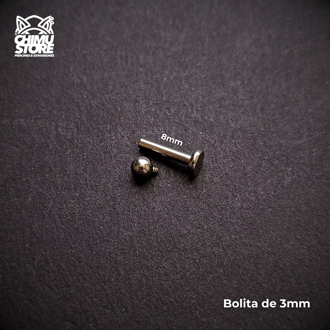 NEW Labret Rosca Interna Titanio G23 - Bolitas de 3mm y 4mm (1,6mm) (14G)