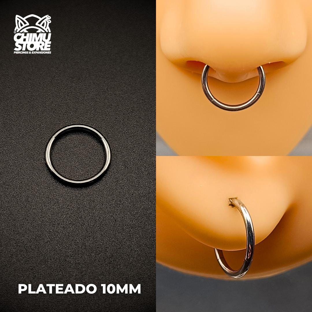 NEW Argollas Clicker Titanio G23 - Lisas Tamaño 10mm (1,2mm) (16G)