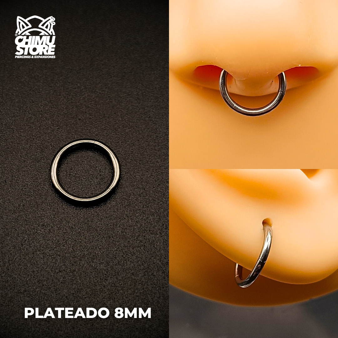 NEW Argollas Clicker Titanio G23 - Lisas Tamaño 8mm (1,2mm) (16G)
