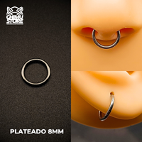 NEW Argollas Clicker Titanio G23 - Lisas Tamaño 8mm (1,2mm) (16G)
