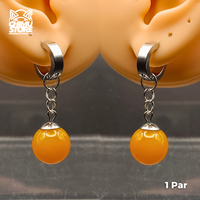 NEW Colgante Acero Inoxidable - Aros Potara Naranja a Presión (10mm)