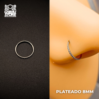NEW Nostril Argolla Clicker Titanio G23 - Zirconias Laterales (0,8mm 20G y 1mm 18G)