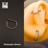 Argolla Clicker Titanio G23 - Forma D Full Zirconias Laterales (1,2mm) (16G)