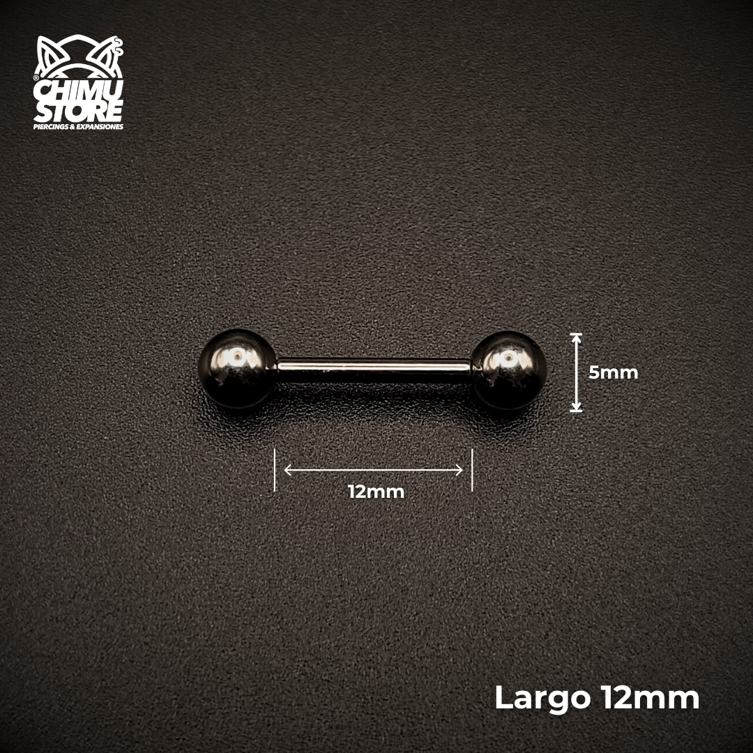 NEW Barbell Recto (HC) Titanio ASTM F-136 - Bolitas de 5mm (1,6mm) (14G)