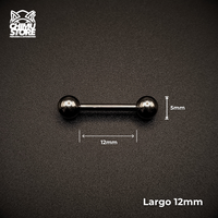 NEW Barbell Recto (HC) Titanio ASTM F-136 - Bolitas de 5mm (1,6mm) (14G)