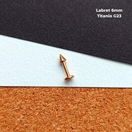 NEW Labret Titanio G23 - Rose Gold Puntas 3mm (1,2mm) (16G)