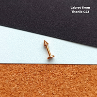 Labret Titanio G23 - Rose Gold Puntas 3mm (1,2mm) (16G)