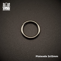 NEW Argollas Clicker Titanio G23 - Plateadas (2mm) (12G)