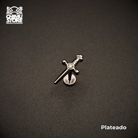 Labret Titanio ASTM F-136 - Daga con Zirconia (1,2mm;8mm) (16G)