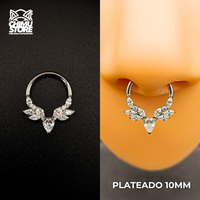 NEW Argolla Clicker Titanio ASTM F-136 - Royal Marquise Zirconias (1,2mm) (16G)