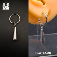 NEW Colgante Acero Inoxidable - Pendiente de Zoro Corto Gota 24mm (1mm;12mm) (18G)
