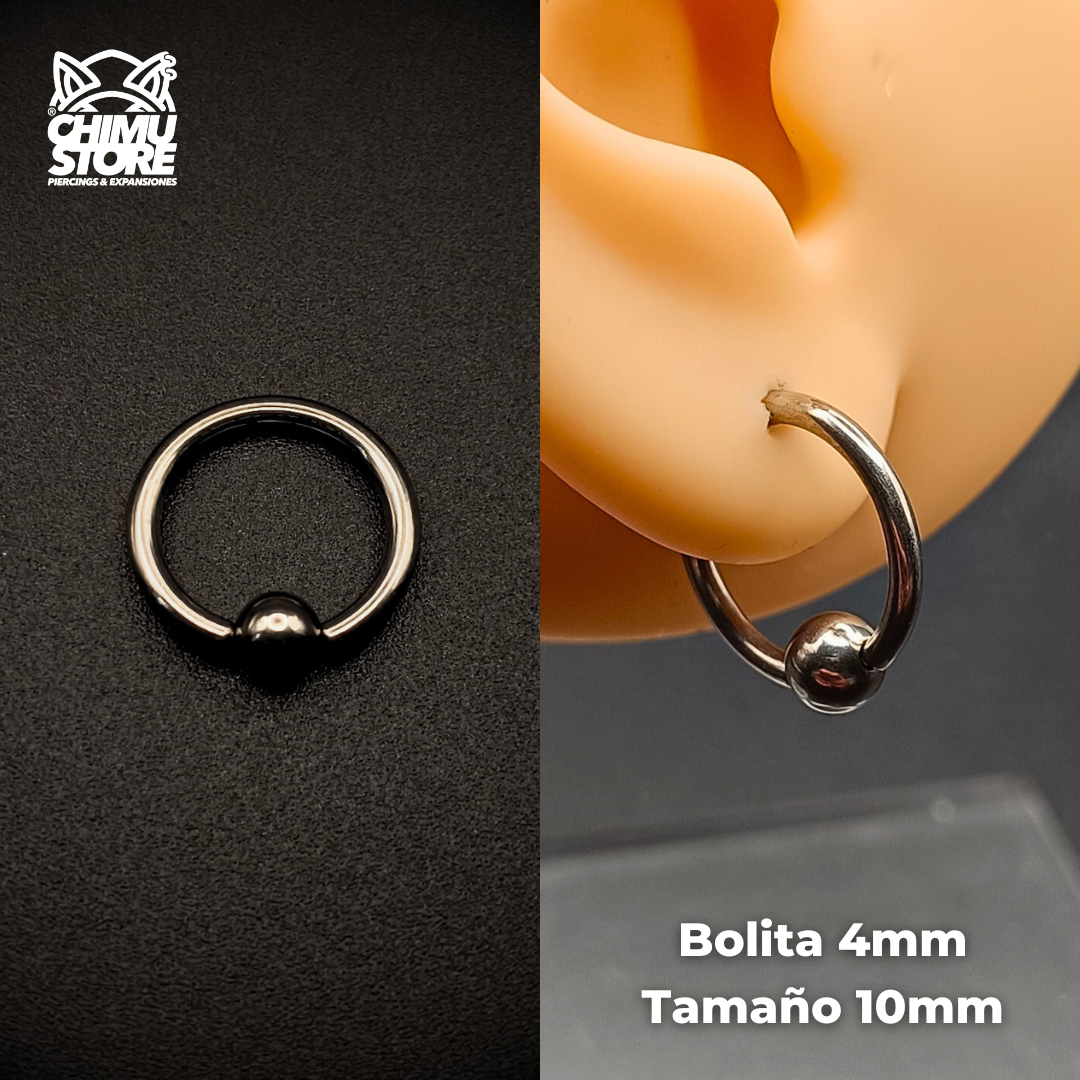 Captive Titanio G23 - Bolita Plateado (1,6mm) (14G)