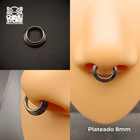 NEW Argolla Clicker Titanio G23 - Triple Argolla Gradiente (1,2mm) (16G)