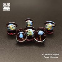 Expansion Pyrex - Medusa Celeste Fondo Rosa (8mm a 16mm)
