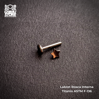 Labret Titanio ASTM F-136 - Estrella (1,2mm;8mm) (16G)