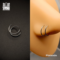 Nostril Acero Inoxidable - Doble Argolla 8mm (0,8mm;8mm) (20G)