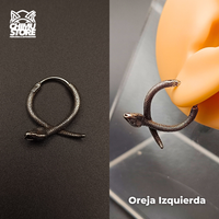 Piercing Lobulo Acero Inoxidable - Serpiente Cruzada 01 (1mm;12mm)
