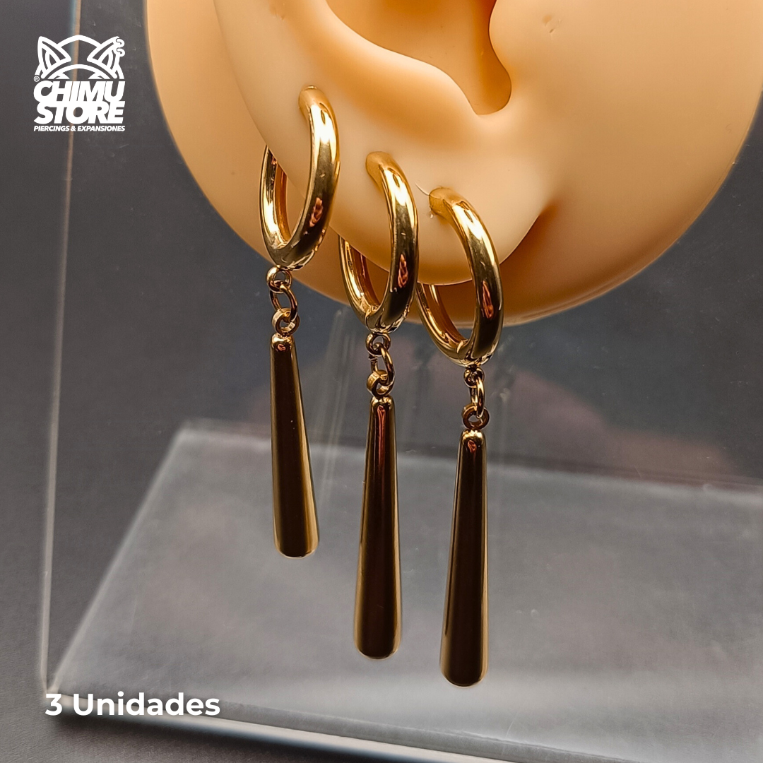 Pendientes Aro Hombre PCS Acero Inoxidable Pendientes
