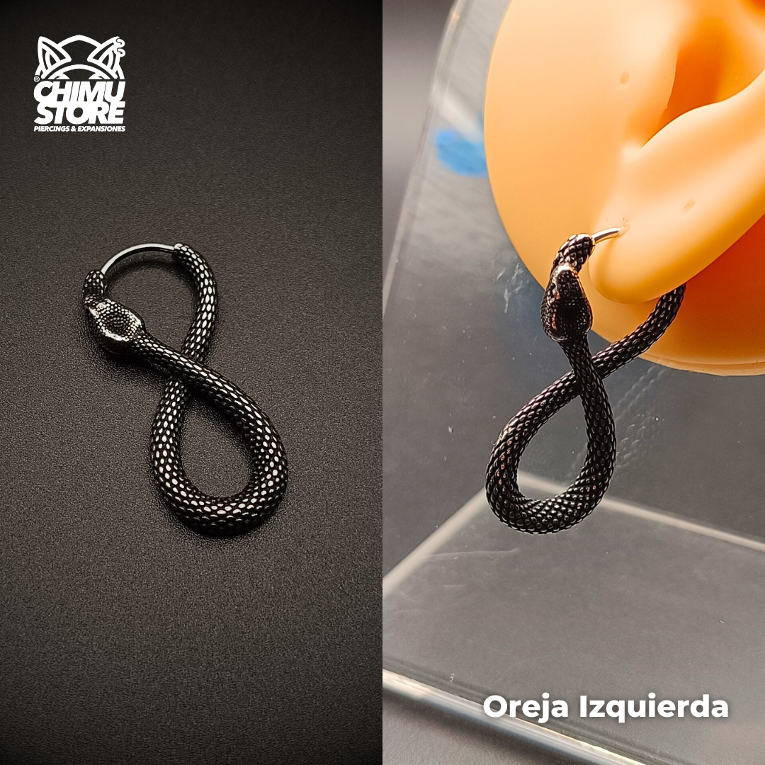 Piercing Lobulo Acero Inoxidable - Serpiente Infinita (1mm;10,5mm) (18G)