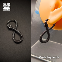 Piercing Lobulo Acero Inoxidable - Serpiente Infinita (1mm;10,5mm) (18G)