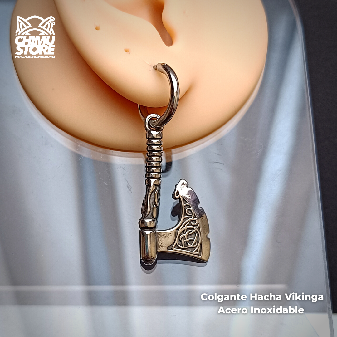 NEW Colgante Acero Inoxidable - Hacha Vikinga (1mm;10mm) (18G)