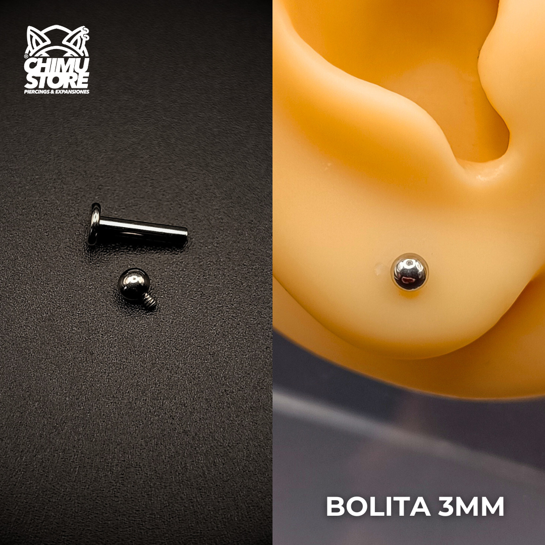 NEW Labret (HC) Titanio G23 - Bolitas de 3mm y 4mm (1,6mm) (14G)