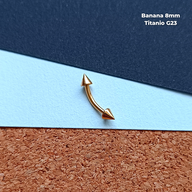 NEW Banana Rosca Externa Titanio G23 - Puntas 3mm Dorado (1,2mm) (16G)