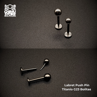 NEW Labret Push Pin Titanio G23 - Bolitas 3mm y 4mm (1,2mm) (16G)