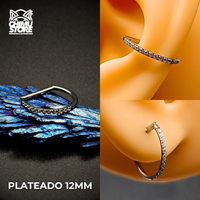 NEW Argolla Clicker Titanio G23 - Forma D Half Zirconias Laterales (1,2mm) (16G)