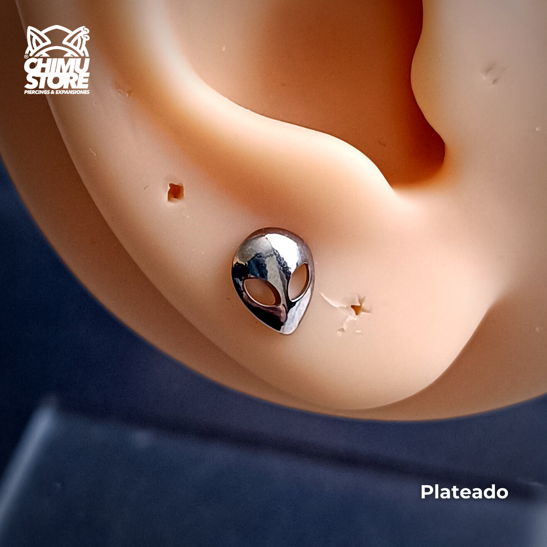 NEW Labret Rosca Interna Titanio ASTM F-136 - Alien (1,2mm;8mm) (16G)