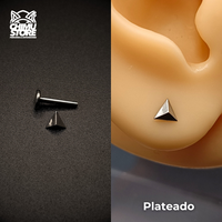 NEW Labret (HC) Titanio ASTM F-136 - Forma Piramide Triangular (1,2mm;8mm) (16G)