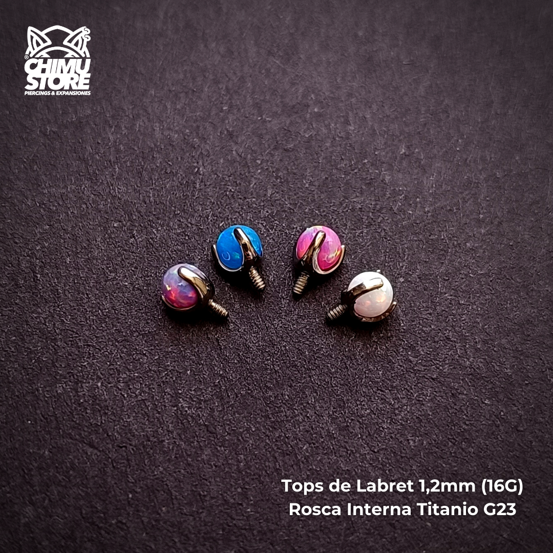 Tops de Labrets Titanio G23 - Esfera Opalita de 3mm (1,2mm) (16G)