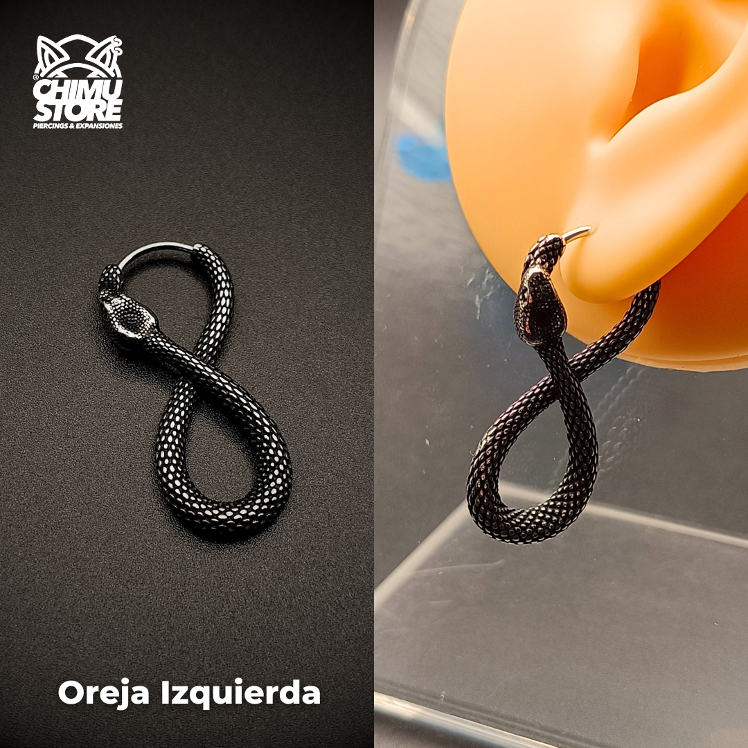 Piercing Lobulo Acero Inoxidable - Serpiente Infinita (1mm;10,5mm) (18G)
