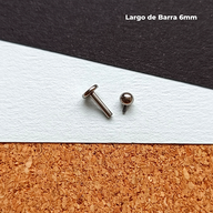 REP Labret Rosca Interna Titanio ASTM F-136 - Bolita 3mm Plateados (1,2mm) (16G)