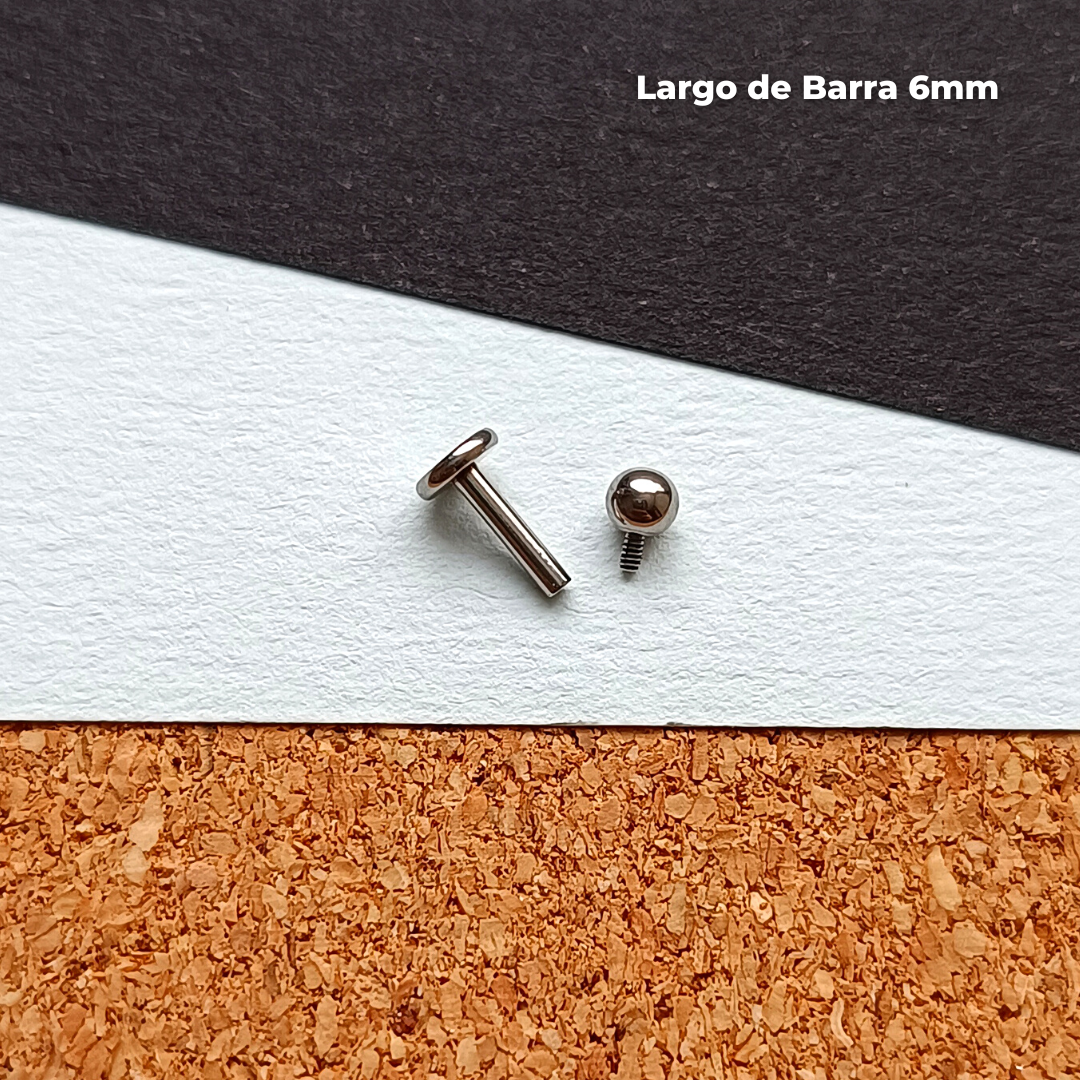 REP Labret Rosca Interna Titanio ASTM F-136 - Bolita 3mm Plateados (1,2mm) (16G)