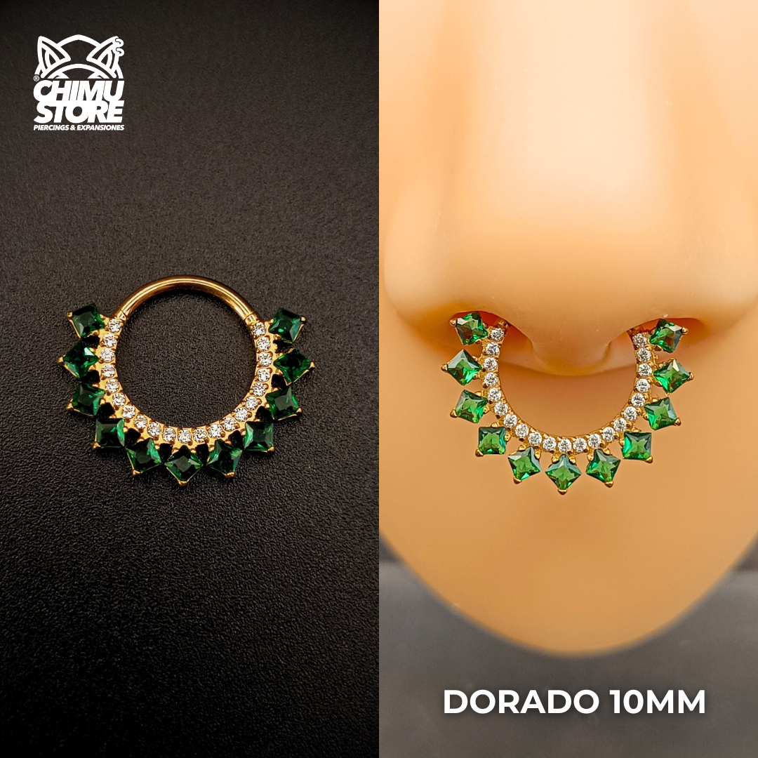 NEW Argolla Clicker Titanio ASTM F-136 - Royal Halo Zirconias (1,2mm) (16G)