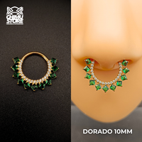 NEW Argolla Clicker Titanio ASTM F-136 - Royal Halo Zirconias (1,2mm) (16G)